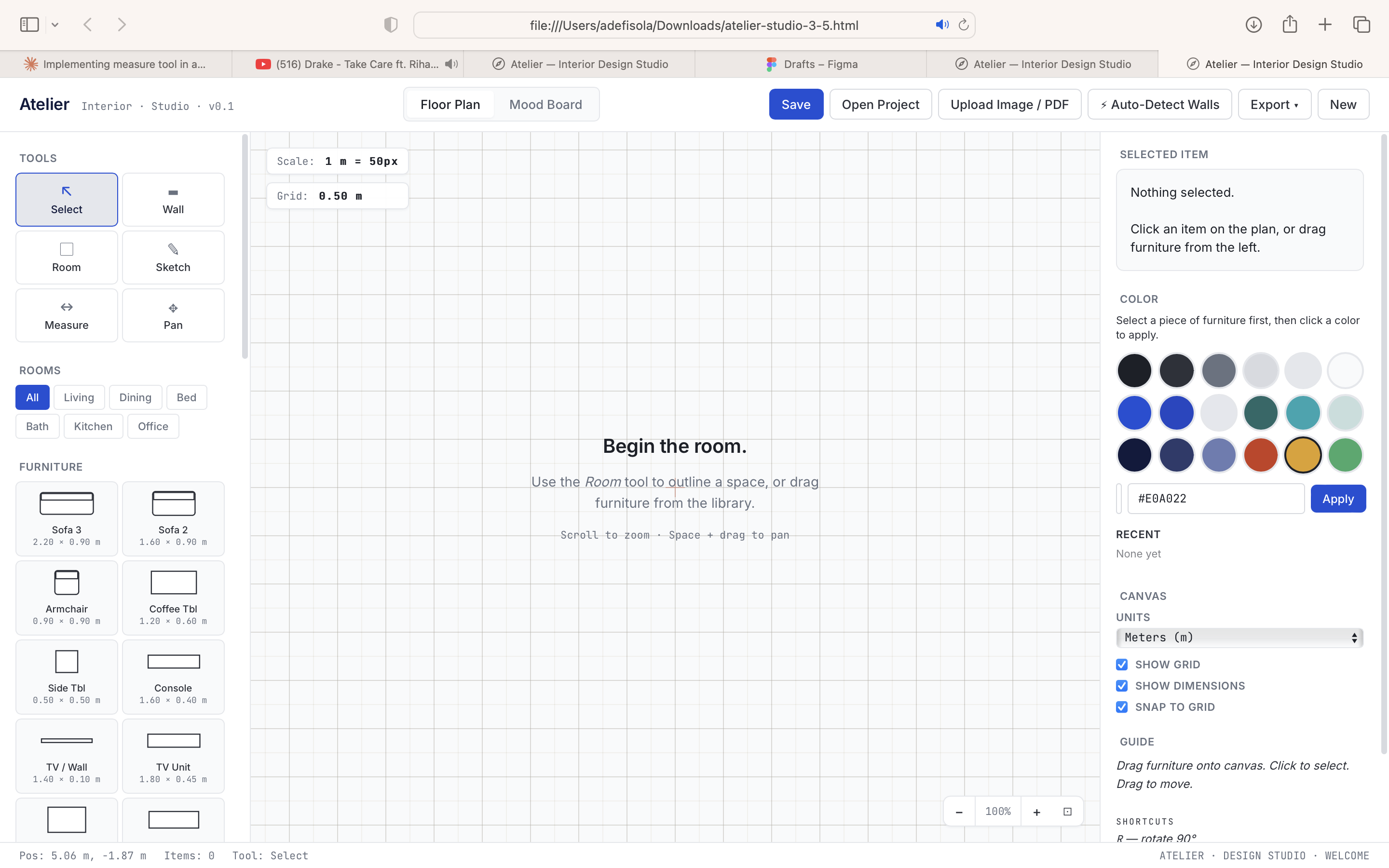 After: clean redesigned UI with a populated floor plan